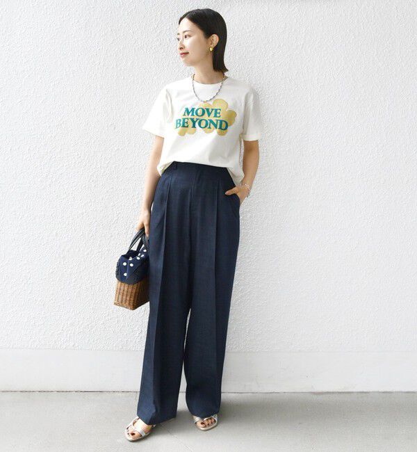 SHIPS for women「【WEB限定】モチーフ 刺繍 プリント TEE」|Tシャツ・カットソー|