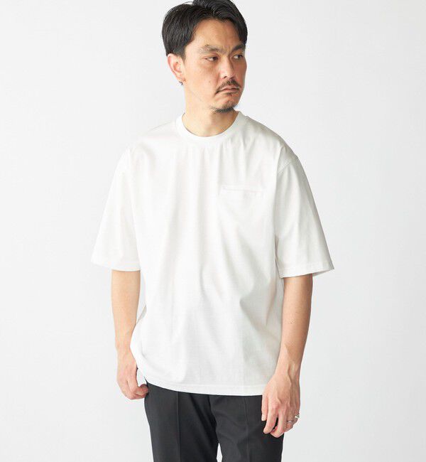 SHIPS「SHIPS: 〈接触冷感 / 抗菌防臭機能〉クールタッチ スムース Tシャツ」|Tシャツ・カットソー|ホワイト