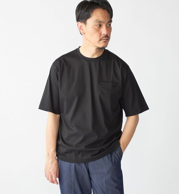 SHIPS「SHIPS: 〈接触冷感 / 抗菌防臭機能〉クールタッチ スムース Tシャツ」|Tシャツ・カットソー|ブラック