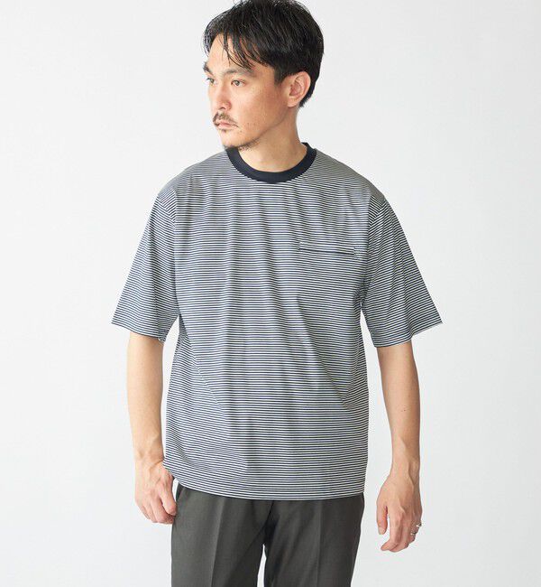 SHIPS「SHIPS: 〈接触冷感 / 抗菌防臭機能〉クールタッチ スムース Tシャツ」|Tシャツ・カットソー|ダークブルー