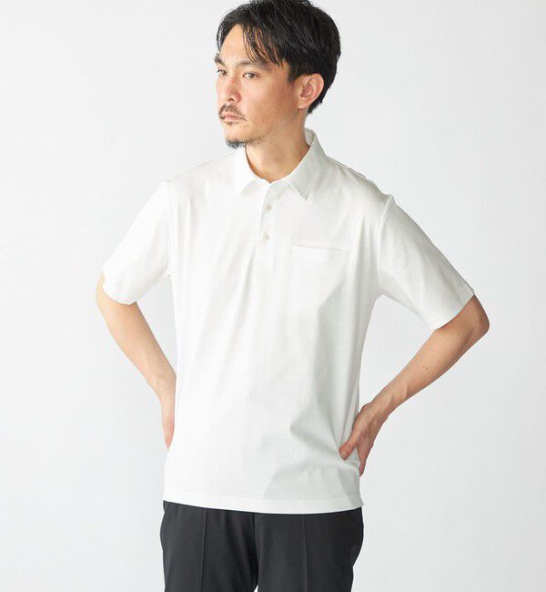 SHIPS「SHIPS: 〈接触冷感 / 抗菌防臭機能〉クールタッチ スムース ポロシャツ」|Tシャツ・カットソー|ホワイト