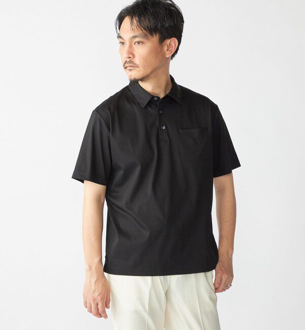 SHIPS「SHIPS: 〈接触冷感 / 抗菌防臭機能〉クールタッチ スムース ポロシャツ」|Tシャツ・カットソー|ブラック