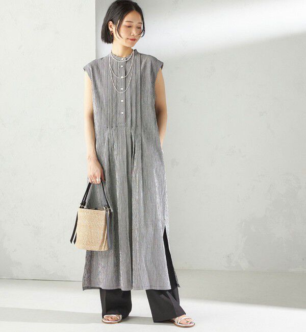 SHIPS for women「〈手洗い可能〉ACAR リップル タック ワンピース」|ワンピース|ブラック