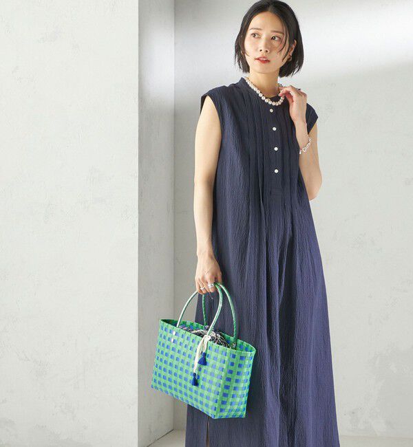 SHIPS for women「〈手洗い可能〉ACAR リップル タック ワンピース」|ワンピース|ネイビー