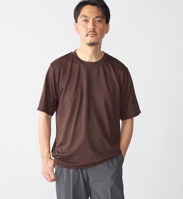 SHIPS「SHIPS: COOLMAX(R) ウール Tシャツ」|Tシャツ・カットソー|ブラウン