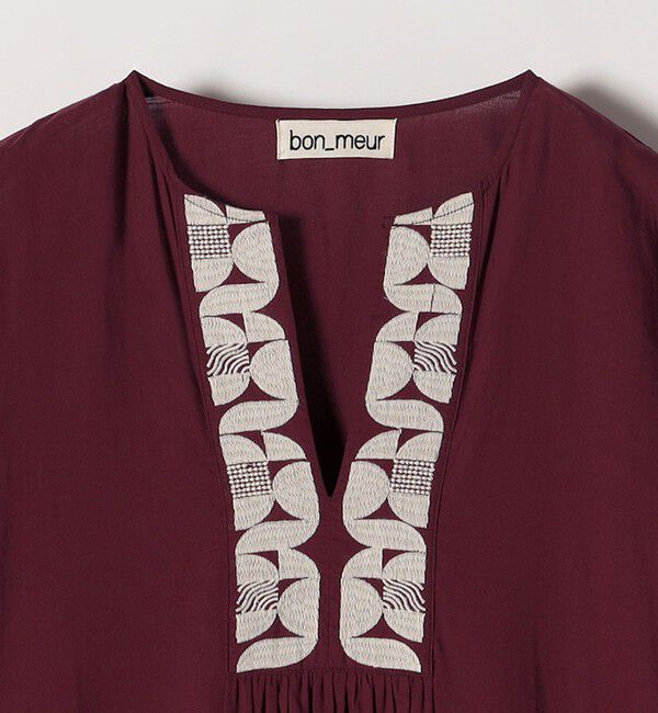 SHIPS any「bon_meur:〈洗濯機可能〉ジオメトリック エンブロイダリー パフ マキシ ワンピース」|ワンピース|