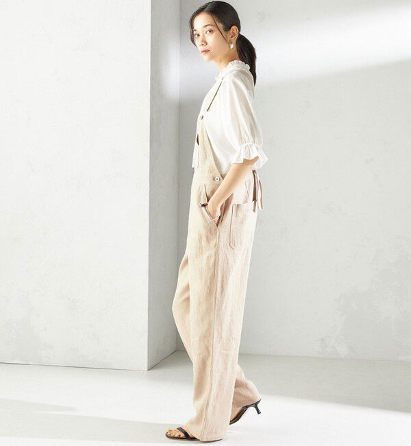 SHIPS for women「《予約》〈手洗い可能〉麻 コットン オールインワン」|オールインワン|ナチュラル