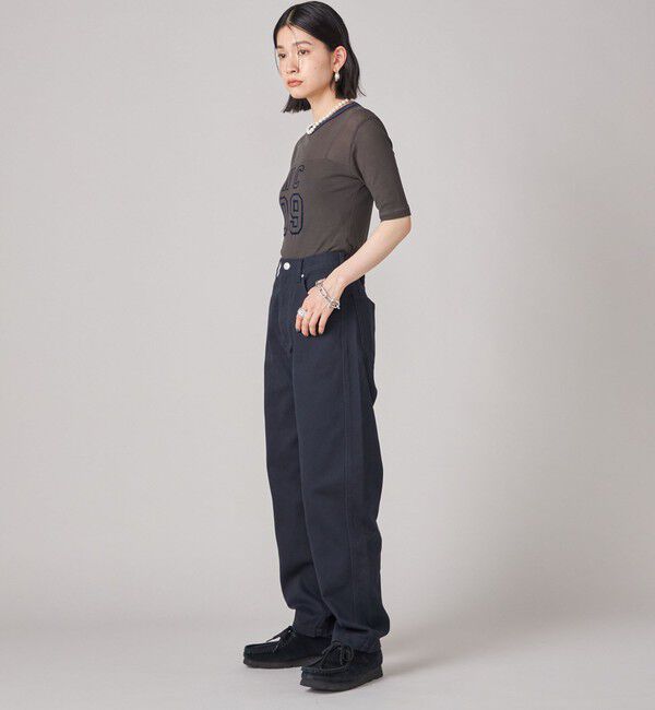 SHIPS for women「SHIPS NINE CASE:シアー ロゴ リンガー TEE」|Tシャツ・カットソー|