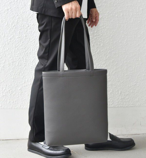 SHIPS any「SHIPS any: スプリット レザー スマート トートバッグ◇」|トートバッグ|グレー