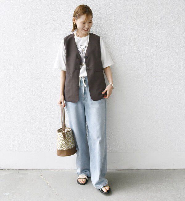 SHIPS for women「〈防シワ加工〉チノ ウール ボタン ジレ」|ベスト・ジレ|