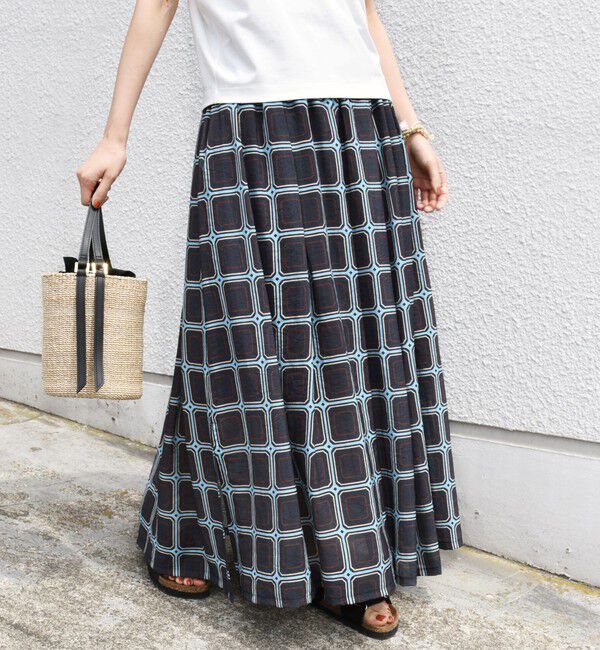 SHIPS for women「【SHIPS別注】UHURU:〈手洗い可能〉シアープリント ギャザー スカート」|スカート|