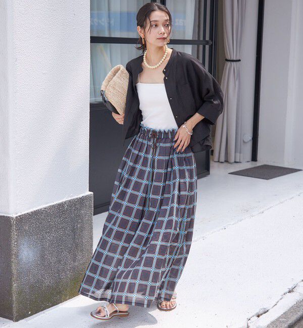 SHIPS for women「【SHIPS別注】UHURU:〈手洗い可能〉シアープリント ギャザー スカート」|スカート|