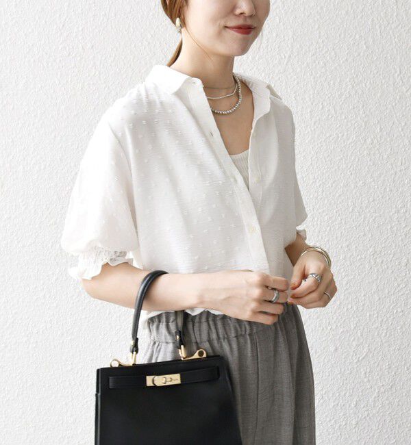 SHIPS any「SHIPS any:〈洗濯機可能〉カットドビー ジャージー パフ シャツ」|Tシャツ・カットソー|