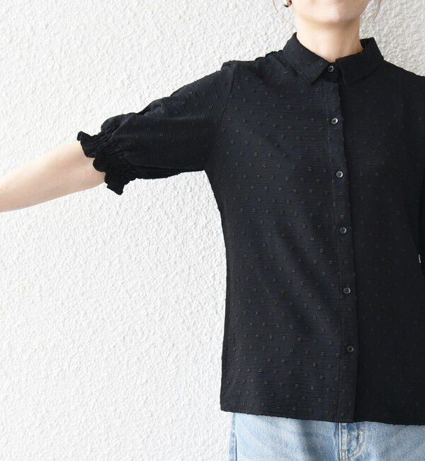 SHIPS any「SHIPS any:〈洗濯機可能〉カットドビー ジャージー パフ シャツ」|Tシャツ・カットソー|