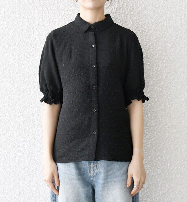 SHIPS any「SHIPS any:〈洗濯機可能〉カットドビー ジャージー パフ シャツ」|Tシャツ・カットソー|