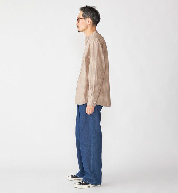 SHIPS「SHIPS: 100S バンドカラー ストライプ シャツ」|シャツ・ブラウス|