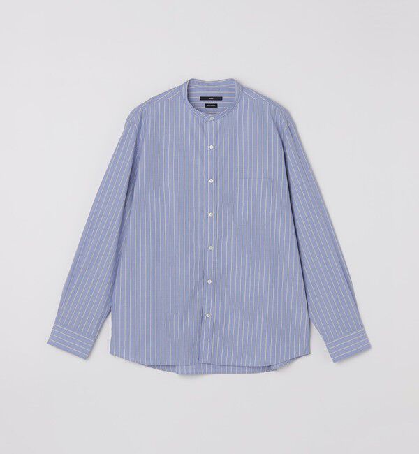 SHIPS「SHIPS: 100S バンドカラー ストライプ シャツ」|シャツ・ブラウス|