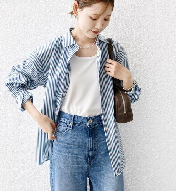 SHIPS for women「【WEB限定】〈手洗い可能〉ストライプ 2WAY リボン シャツ」|シャツ・ブラウス|