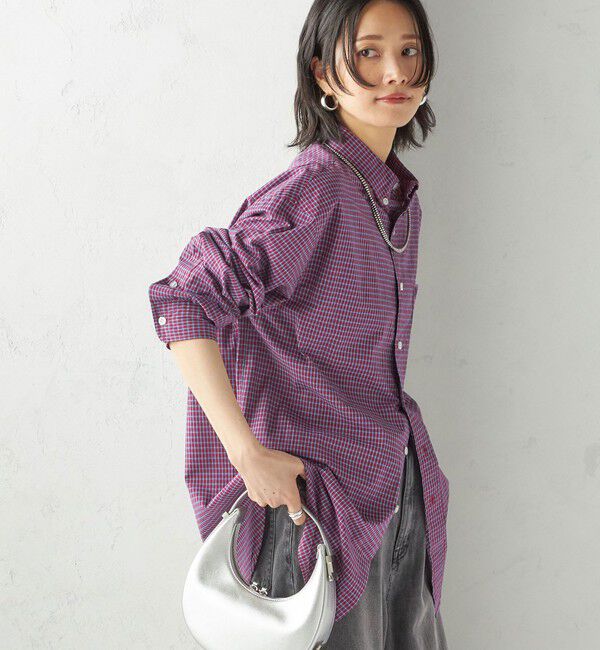 SHIPS for women「【SHIPS別注】LOGAN KNITTING MILLS:〈洗濯機可能〉チェック シャツ」|シャツ・ブラウス|ボルドー