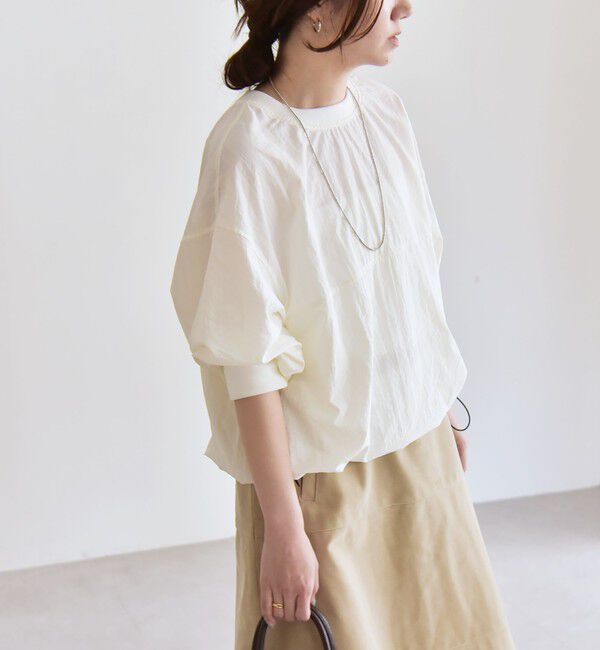 quaranciel「quaranciel:〈多機能/洗濯機可能〉ナイロン タスラン ドロスト ルーズ プルオーバー」|プルオーバー|