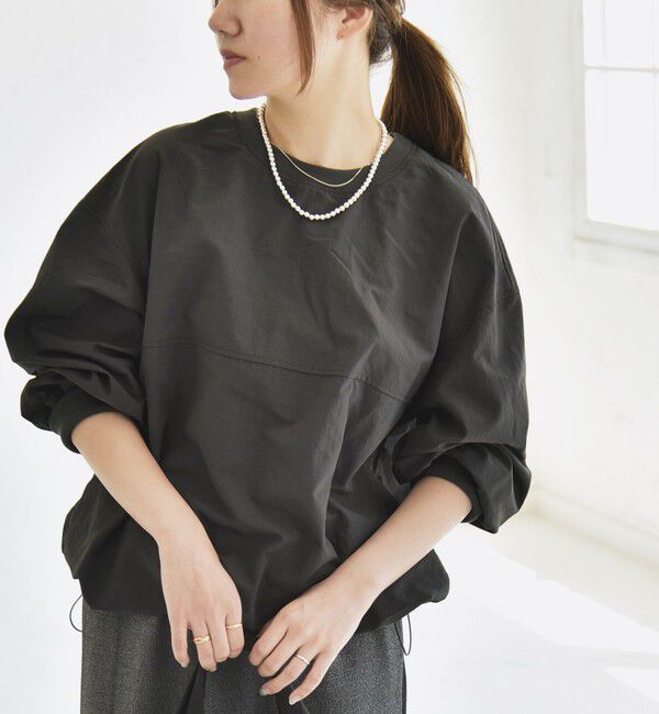 quaranciel「quaranciel:〈多機能/洗濯機可能〉ナイロン タスラン ドロスト ルーズ プルオーバー」|プルオーバー|