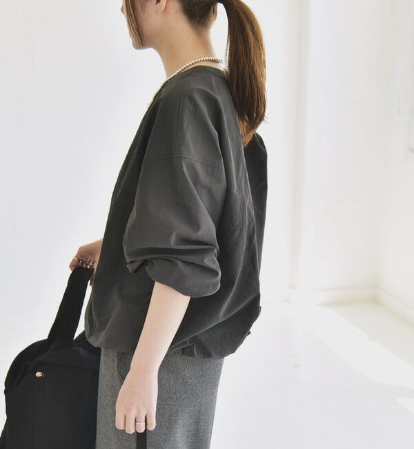 quaranciel「quaranciel:〈多機能/洗濯機可能〉ナイロン タスラン ドロスト ルーズ プルオーバー」|プルオーバー|