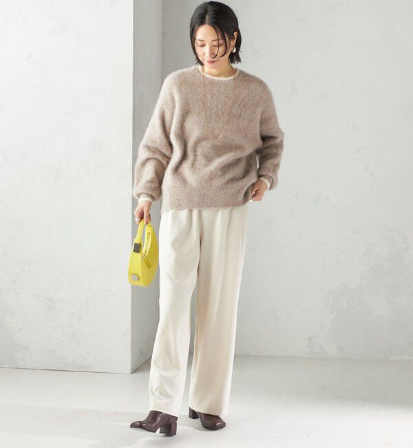 SHIPS for women「〈UVカット/防シワ加工〉梳毛調 ストレッチ ドロスト パンツ」|その他|