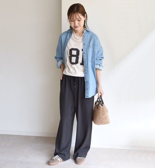 SHIPS for women「〈UVカット/防シワ加工〉梳毛調 ストレッチ ドロスト パンツ」|その他|