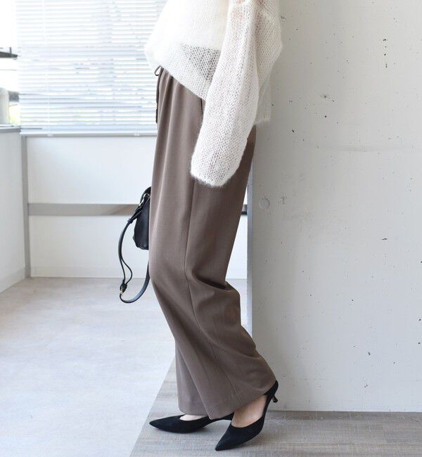 SHIPS for women「〈UVカット/防シワ加工〉梳毛調 ストレッチ ドロスト パンツ」|その他|