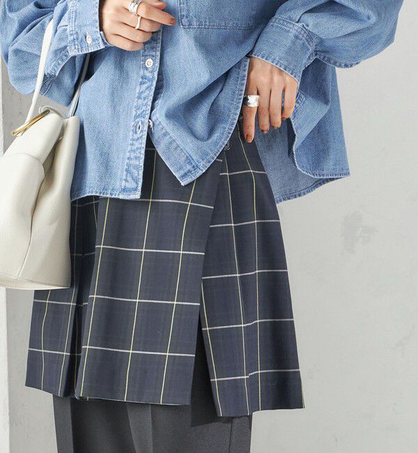 SHIPS for women「チェック プリーツ 巻き スカート」|スカート|