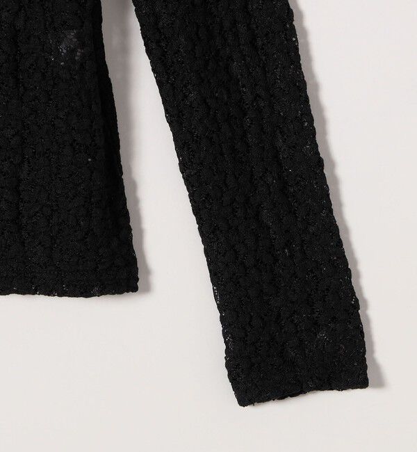 quaranciel「quaranciel:〈手洗い可能〉フラワー レース ストレッチ クルーネック プルオーバー」|Tシャツ・カットソー|