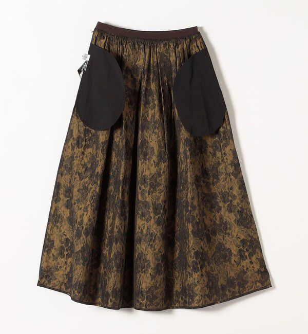 quaranciel「quaranciel:〈洗濯機可能〉フラワー ジャカード タック ギャザー フレア スカート」|フレア|