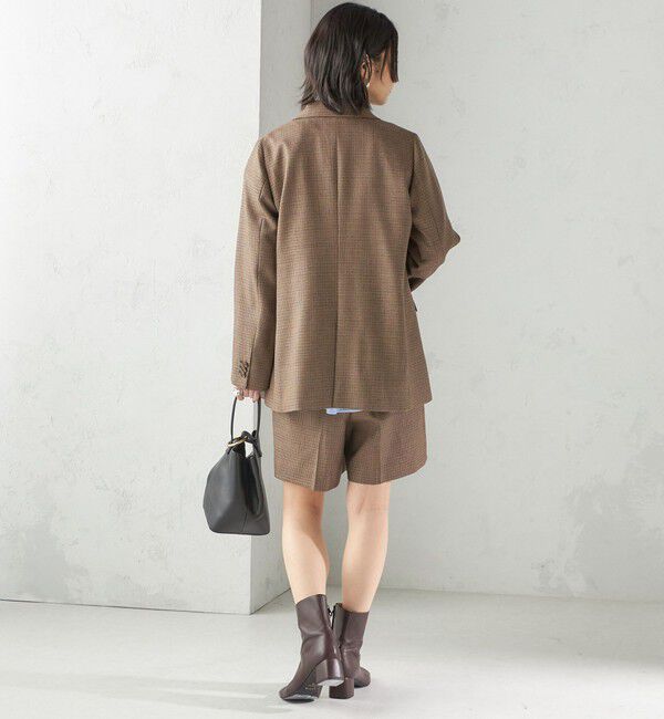 SHIPS for women「〈手洗い可能〉ウォッシャブル ウール チェック ダブル ジャケット」|テーラードジャケット|