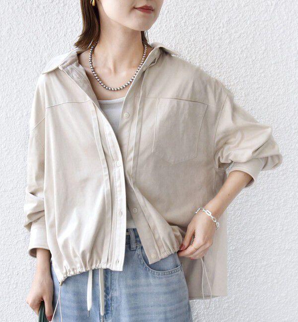 SHIPS for women「〈手洗い可能〉ポリエステル スエード 裾 ドロスト シャツ 羽織」|シャツ・ブラウス|