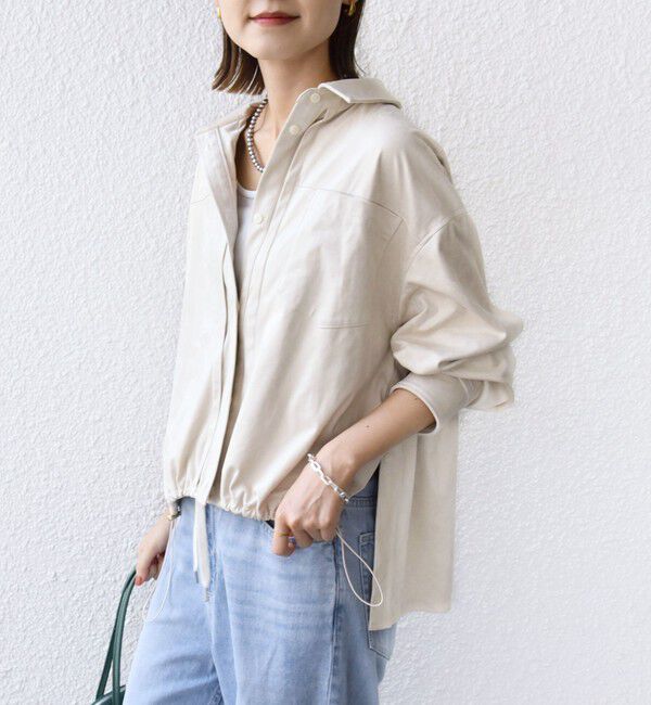 SHIPS for women「〈手洗い可能〉ポリエステル スエード 裾 ドロスト シャツ 羽織」|シャツ・ブラウス|