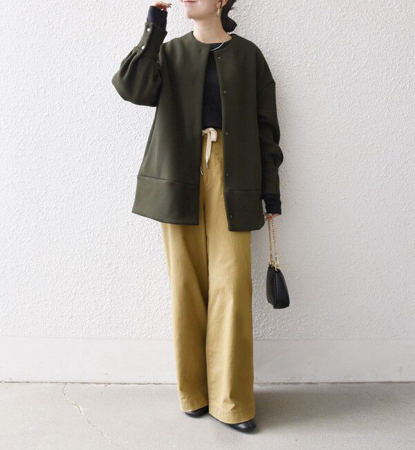 SHIPS any「【WEB限定】SHIPS any:〈洗濯機可能〉ダンボール コクーン ノーカラー コート」|ノーカラージャケット|