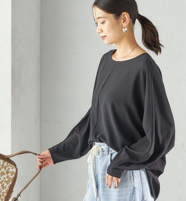 SHIPS for women「〈手洗い可能〉前後 2WAY シアー ドルマン ブラウス」|シャツ・ブラウス|ブラック