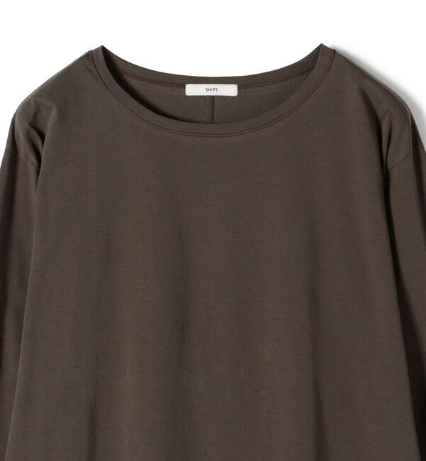 SHIPS for women「ワイド クルーネック コットン ロング スリーブ TEE」|Tシャツ・カットソー|