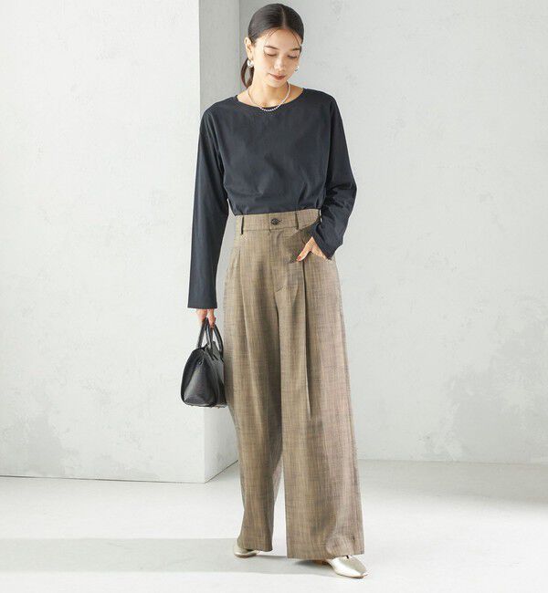 SHIPS for women「ワイド クルーネック コットン ロング スリーブ TEE」|Tシャツ・カットソー|