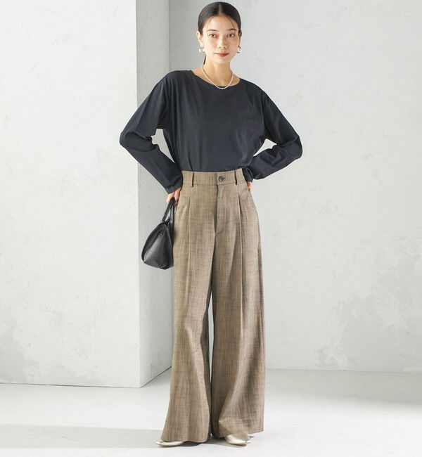 SHIPS for women「ワイド クルーネック コットン ロング スリーブ TEE」|Tシャツ・カットソー|