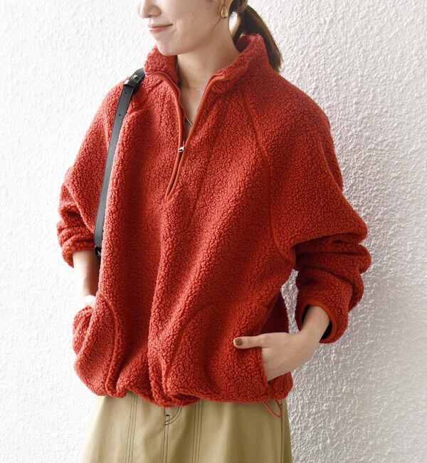 SHIPS any「SHIPS any:〈洗濯機可能〉ボア フリース ハーフジップ プルオーバー」|Tシャツ・カットソー|