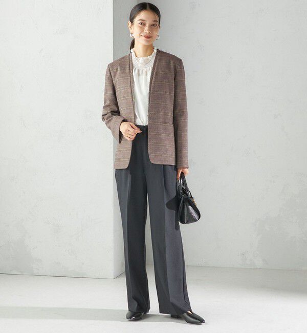 SHIPS for women「〈手洗い可能〉DELEGANT ダブルカラー ジャケット（セットアップ対応）」|ノーカラージャケット|