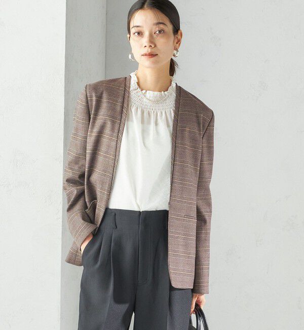 SHIPS for women「〈手洗い可能〉DELEGANT ダブルカラー ジャケット（セットアップ対応）」|ノーカラージャケット|