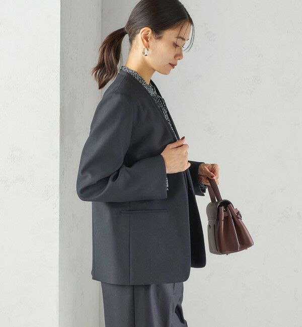 SHIPS for women「〈手洗い可能〉DELEGANT ダブルカラー ジャケット（セットアップ対応）」|ノーカラージャケット|