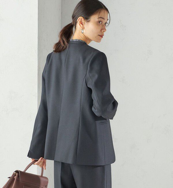SHIPS for women「〈手洗い可能〉DELEGANT ダブルカラー ジャケット（セットアップ対応）」|ノーカラージャケット|