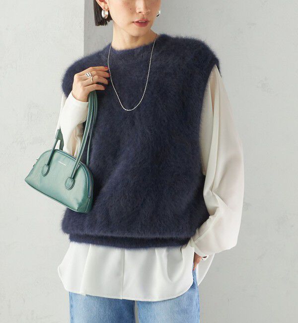 SHIPS for women「杢フォックス カシミヤ ニット ベスト」|ベスト・ジレ|ネイビー