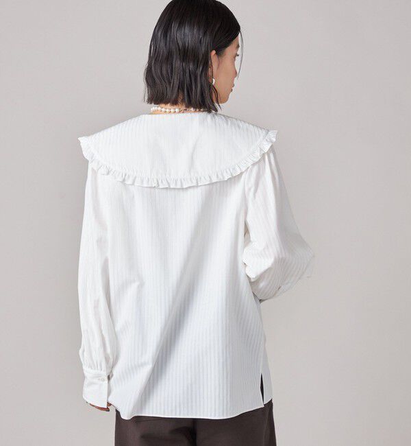 SHIPS for women「SHIPS NINE CASE:〈手洗い可能〉ビッグ カラー ブラウス」|シャツ・ブラウス|