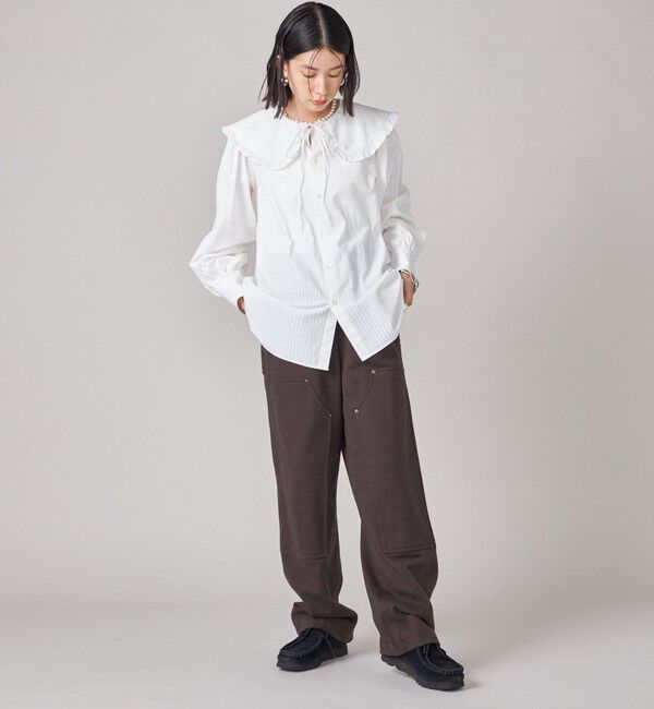 SHIPS for women「SHIPS NINE CASE:〈手洗い可能〉ビッグ カラー ブラウス」|シャツ・ブラウス|