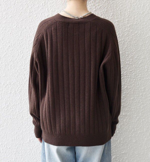 SHIPS any「SHIPS any:〈手洗い可能〉ヤク ワイドリブ Vネック ニット カーディガン」|カーディガン|