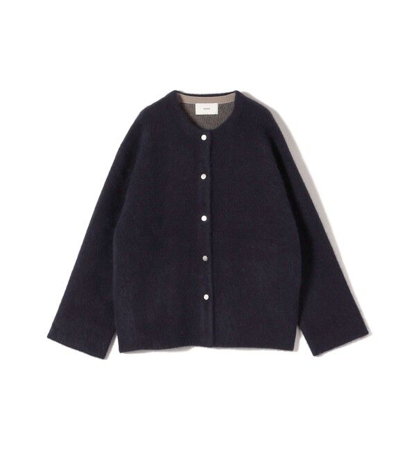 SHIPS for women「フォックス ブレンド ノーカラー ニット コート」|ノーカラーコート|